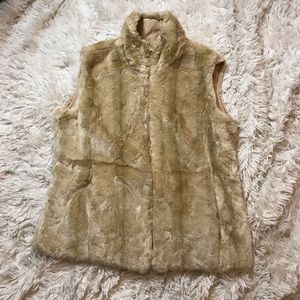 KRISTEN BLAKE Faux Fur Vest Size Petite Small